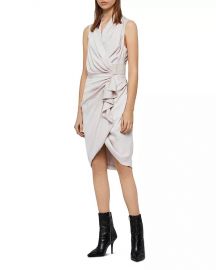 ALLSAINTS Cancity Ruched Wrap Dress Women - Bloomingdale s at Bloomingdales